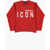 DSQUARED2 Icon Brushed Cotton Cool Fit Crew-Neck Sweatshirt Red