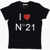 N°21 Kids Cotton Crew-Neck T-Shirt With Logo Black