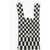 LAST FRAME Checked Knitted Tote Bag With Faux Leather Shoulder Strap Black & White