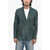 Tagliatore Suede Carson Blazer With Notch Lapel Green