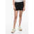 Alexander Wang Pleated High Waisted Shorts With Logoed Band Brown