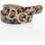 Dolce & Gabbana Animal Patterned Patent Leather Belt With Golden Buckle 25Mm Multicolor