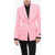 Versace Single Breasted Blazer With Jewel Button Pink