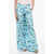 Versace Printed Butterfly Silk Pants Light Blue