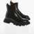 Alexander McQueen Brushed Leather Chealsea Boots With Tank Soles Black