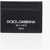 Dolce & Gabbana Solid Color Leather Card Holder With Contrasting Logo Black