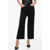 Jil Sander Grain De Poudre Wool Flared Pants With Belt Black