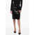 Versace Leather Longuette Skirt With Crocodile Print Black