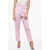 Prada Single-Pleated Vichy Cotton Pants With Belt Pink