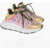 Versace Metallic Effect Low-Top Sneakers With Logo Print Pink