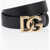 Dolce & Gabbana Solid Color Leather Belt With Golden Buckle 35Mm Black