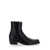 Versace 'Luciano' White Western Ankle Boots With Zip In Smooth Leather Man Black