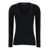 Fabiana Filippi Black Long Sleeve Top With Rhinestone In Stretch Cotton Woman Black