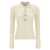 Ganni Logo embroidery knitted polo shirt White