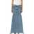 THE ATTICO Longuette denim skirt cut out Blue