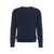 Kangra Sleeve patched knit pullover Blue