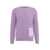 AMARANTO Knitted sweater with cable knit pattern and destroyed details Purple