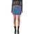 MARINE SERRE Moon denim mini skirt Blue