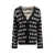 Balenciaga Wool cardigan with Allover logo intarsia Black