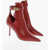 Jimmy Choo Pointed Leather Booties With Cutouts Heel 9 Cm Red