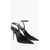 Saint Laurent Pointed Satin Sandals Heel 12 Cm Black