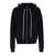 Rick Owens Black Hoodie With Oversized Drawstring In Knit Mab Black