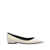 Tory Burch Tory Burch Double T Buckle Pointed Toe Flat Shoes Beige