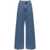 TOTÊME Blue Wide Jeans With Logo Patch In Denim Woman BLUE