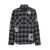 Off-White Grey And Black Shirt With Characters Print And Check Motif In Cotton Man Black