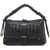 LA CARRIE Woven shoulder bag Black