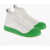 Bottega Veneta Canvas Vulcan High-Top Sneakers With Rubberized Toe White