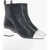 CAREL PARIS Leather Ankle Boots With Contrasting Details Heel 5Cm Black & White