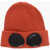 C.P. Company Ribbed Cotton Beanie With Goggles Detail Orange