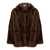 Betta Corradi Betta Corradi Brown Fur Coat With Pockets BROWN