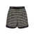 Balmain Black And White Striped Shorts With Jewel Buttons In All-Over Sequins Fabric Woman MULTICOLOR