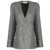 Alessandra Rich Alessandra Rich Double Breasted Tartan Wool Jacket GREY