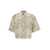 Brunello Cucinelli Beige Leaf Print Shirt In Linen Woman Beige