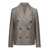 Brunello Cucinelli Metallic Double-Breasted Jacket With Peak Revers In Linen Blend Woman GREY