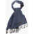 ALVIERO MARTINI 1 Classe Virgin Wool Scarf With Fringes Blue