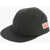 Kenzo Cotton Blend Cap With Leather Detail Black