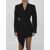 Alexander Wang Asymmetric Minidress Blazer In Wool Black