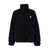 Kenzo Black High Neck Jacket With Logo Patch In Fleece Man Black