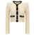 Alessandra Rich Alpaca cropped cardigan White/Black