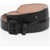 Alexander McQueen Solid Color Leather Belt 30Mm Black