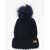 Barbour Solid Color Beanie With Faux Fur Pom Pom Blue