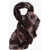 ETRO Floral Print Wool Pleated Scarf Brown