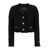 Versace Black Crop Jacket With Jewel Buttons In Tweed Woman Black