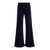 forte_forte Blue Flared Pants With Elastic Waistband In Courduroy Woman BLUE