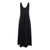 forte_forte Long Black Dress With U Neck In Satin Woman Black