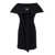 Salvatore Ferragamo Black Short Dress With Bardot Neckline In Wool Blend Stretch Woman Black